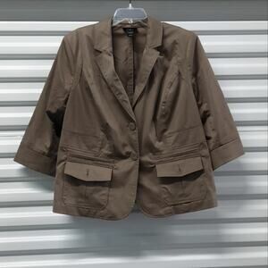 Lane Bryant Jacket Blazer Women's Plus Size 20 Tan Button Front Casual